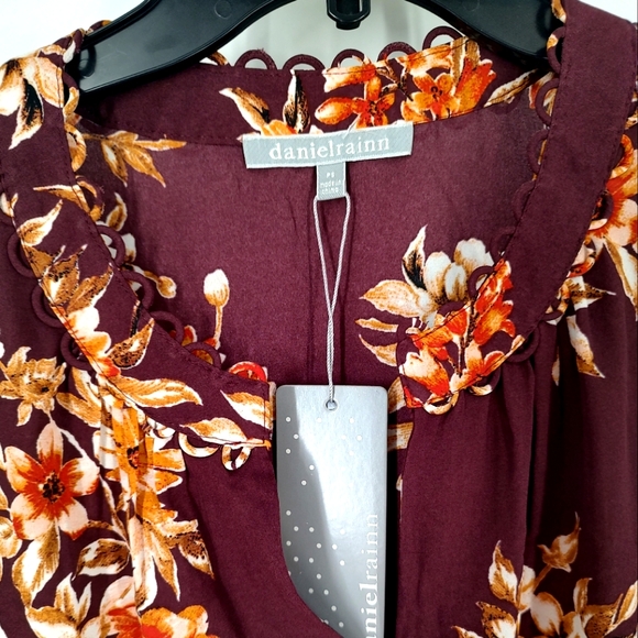 Daniel Rainn Women's Short Sleeve Brown Top Size PS - Picture 5 of 7